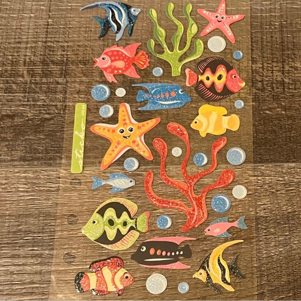 💞 New Sparkly Sea Life Scrapbook Craft Stickers